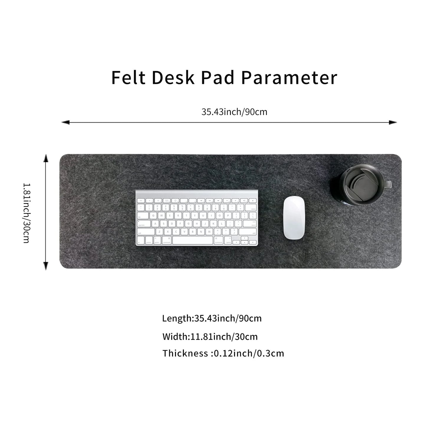 Large Felt Mouse Pad and Keyboard Mat
