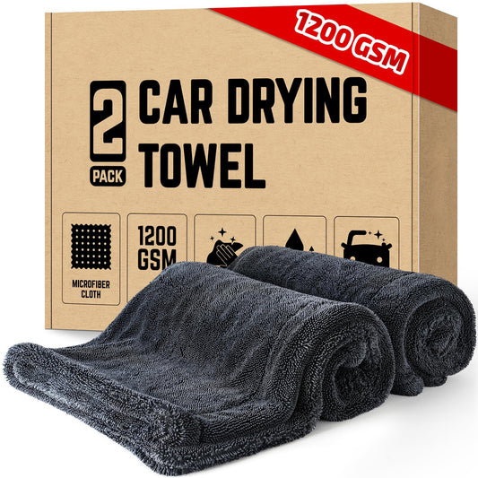 2-Pack 1200 GSM Car Drying Towels