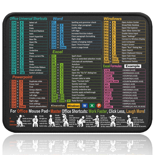 Mouse Pad for Excel/Word/PowerPoint/Windows Shortcuts